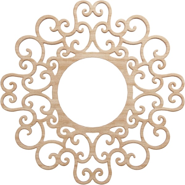 Ekena Millwork Reims Wood Fretwork Pierced Ceiling Medallion, Alder, 18"OD x 6 7/8"ID x 1/4"T CMWP18X18X0250REAL - main